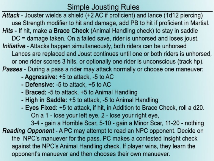 ToA Jousting Rules